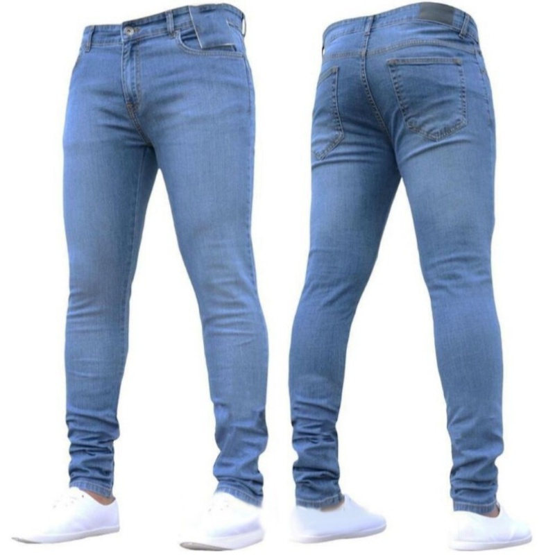 Hommes noir jean coupe ajustée qualité gris décontracté homme jean pantalon coupe maigre hommes pantalon Hip Hop Streetwear coton Denim pantalon