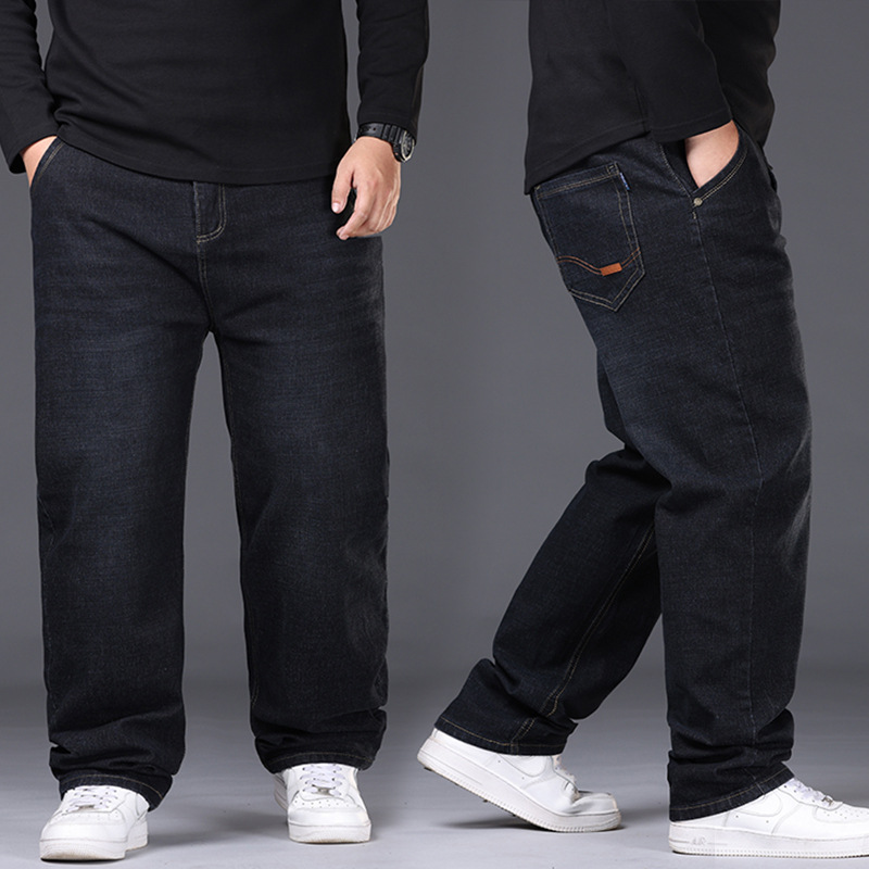 Jean Homme grande taille 42-50 tissu Denim haute élasticité Pantalon grande taille pour 45-150 kg jean Hombre jambe large Jean Pantalon Homme