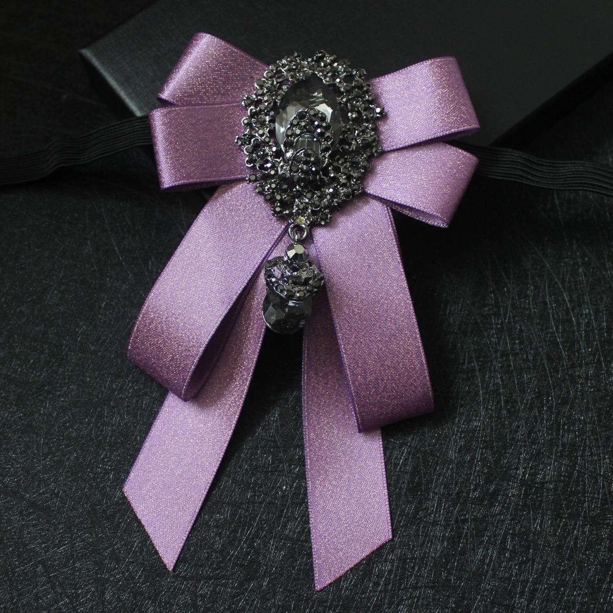 Britannique hommes femmes soie Satin ruban nœud papillon cravate de luxe marié cravate affaires fête de mariage alliage cristal strass noeud papillon