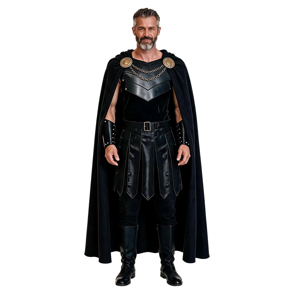 Costume de cosplay d’Agamemnon d’« L’Odyssée » pour hommes adultes, ensemble complet comprenant l’uniforme et la cape, idéal pour Halloween, les carnavals et les jeux de rôle.