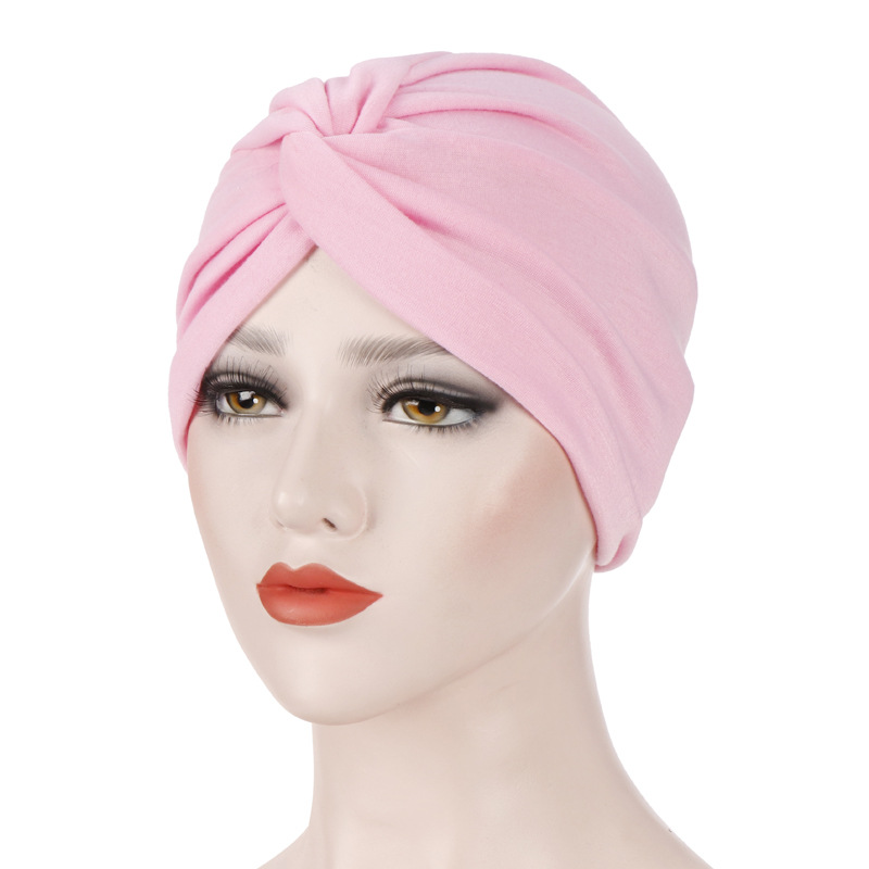 Élastique couleur unie pré-attaché Hijab enveloppement foulard chapeaux musulman Turban Bonnet pour femmes chapeau intérieur mode femme Turbans casquettes