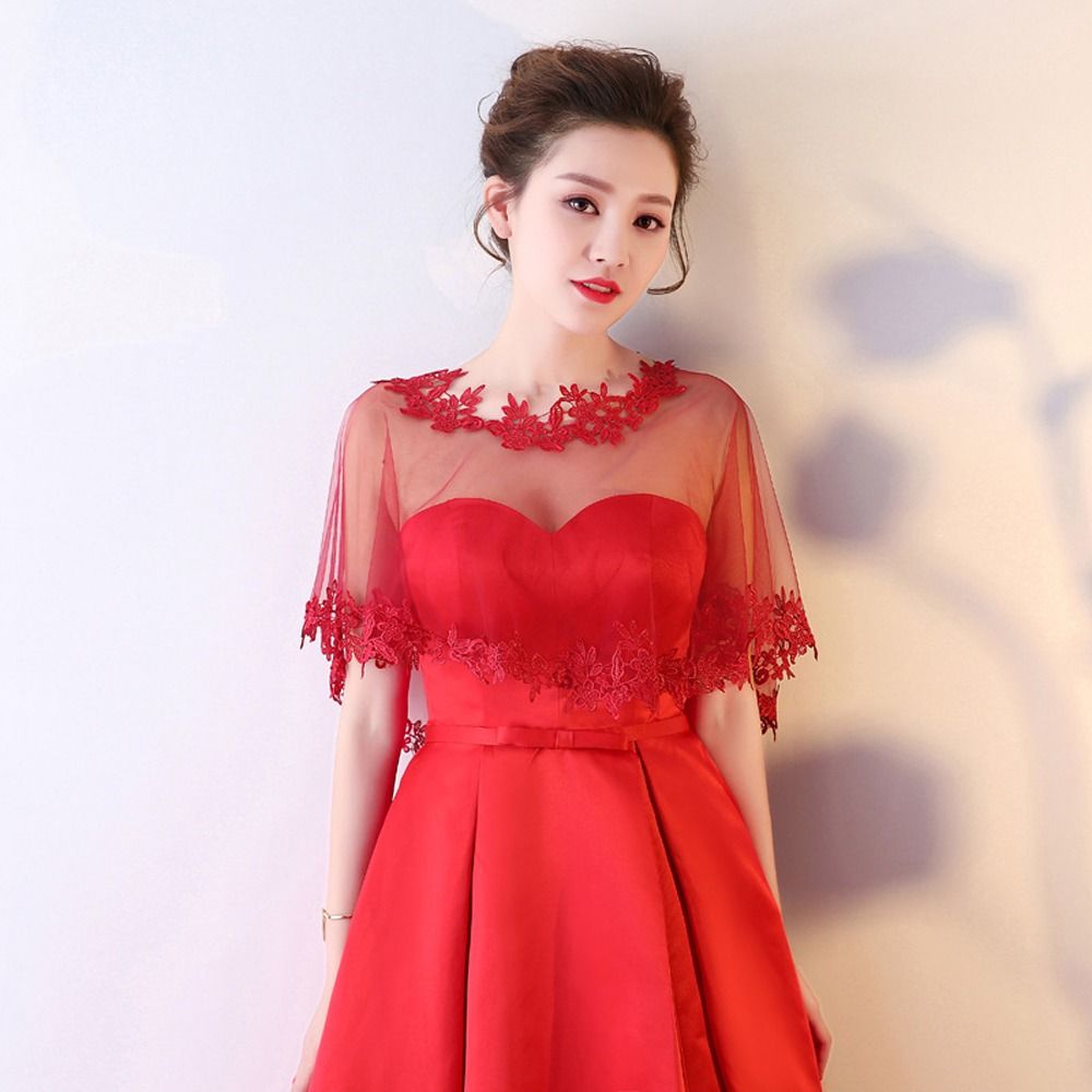 Châle court rond pour filles, robe d'été grande taille, capes pour femmes, enveloppes en dentelle, châle à fleurs, transparent, patients, capes de mariage
