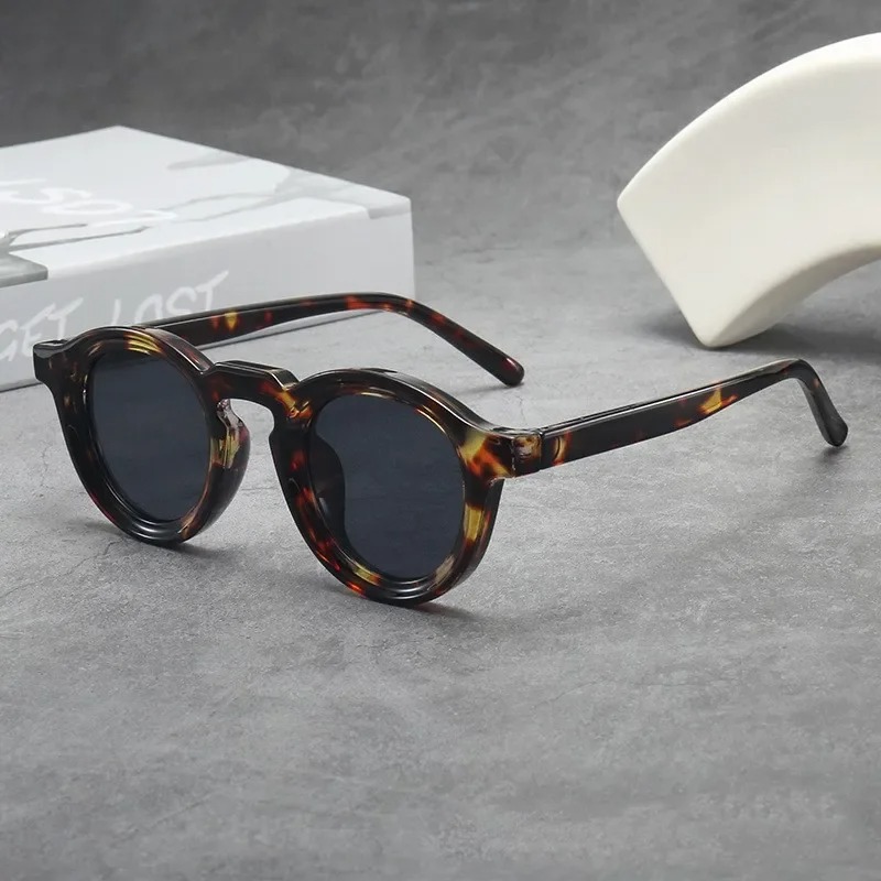 Lunettes de soleil rondes de haute qualité pour femmes et hommes, style punk, rétro, tendance, verres transparents, monture UV400, lunettes pour femmes