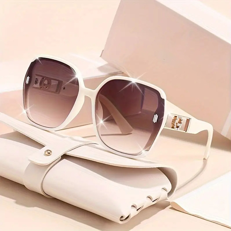 Lunettes à monture surdimensionnée pour femmes, verres dégradés, Style Simple, lentille teinte moderne ombrée, Style de fête décontracté, cadeau de vacances