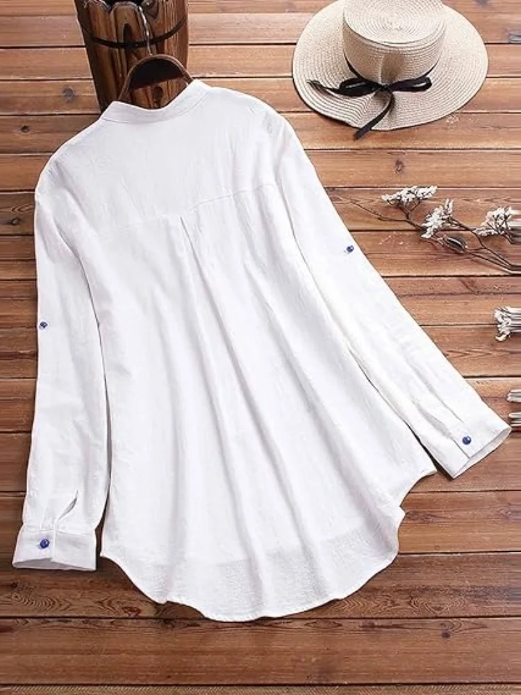 Chemisier Chic Imprimé Nouvelle Collection Grande Taille – Col Montant Polyvalent et Respirant – Vêtement de Bureau Coloré – Meilleure Vente en Stock