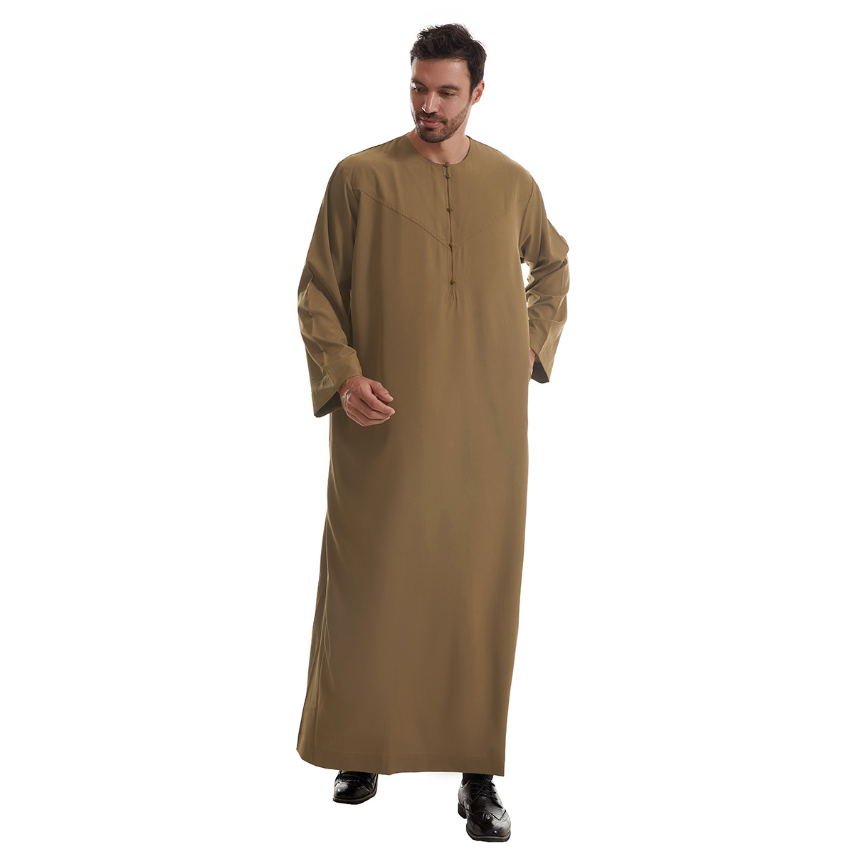 Jubba Thobe hommes mode musulmane longue Robe Abayas Ramadan marocain arabe dubaï Abaya Robe modeste poches épissé solide ample