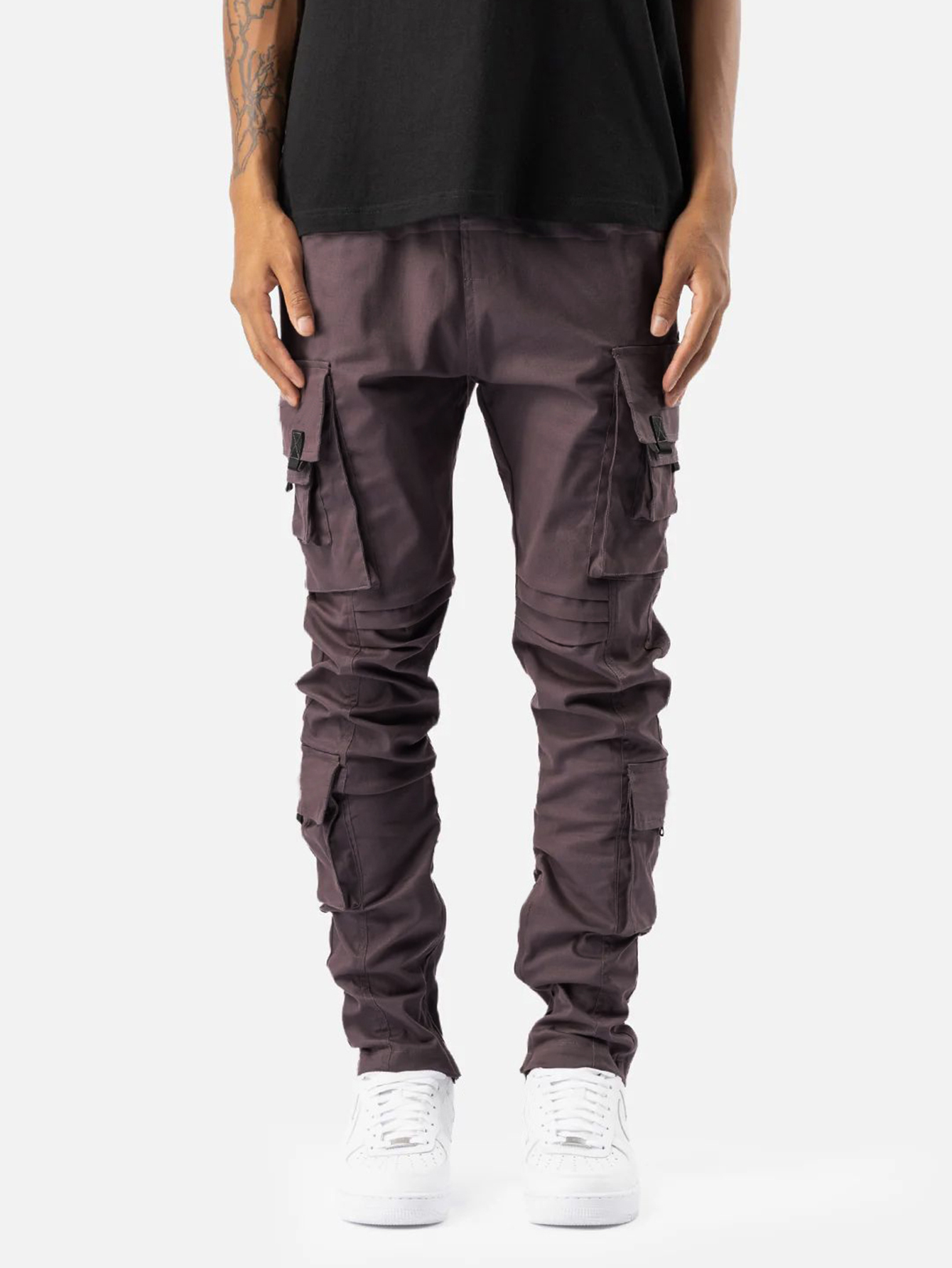 Pantalon long décontracté et élégant pour homme, design multi-poches, taille à cordon de serrage, streetwear ajusté pour le printemps et l'automne