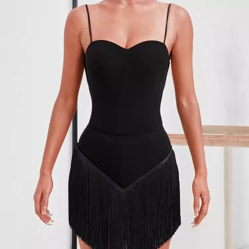 Grande taille sexy danse latine performance robe rouge femmes printemps et été nouvelle robe de danse de bal tango vêtements danse d robe
