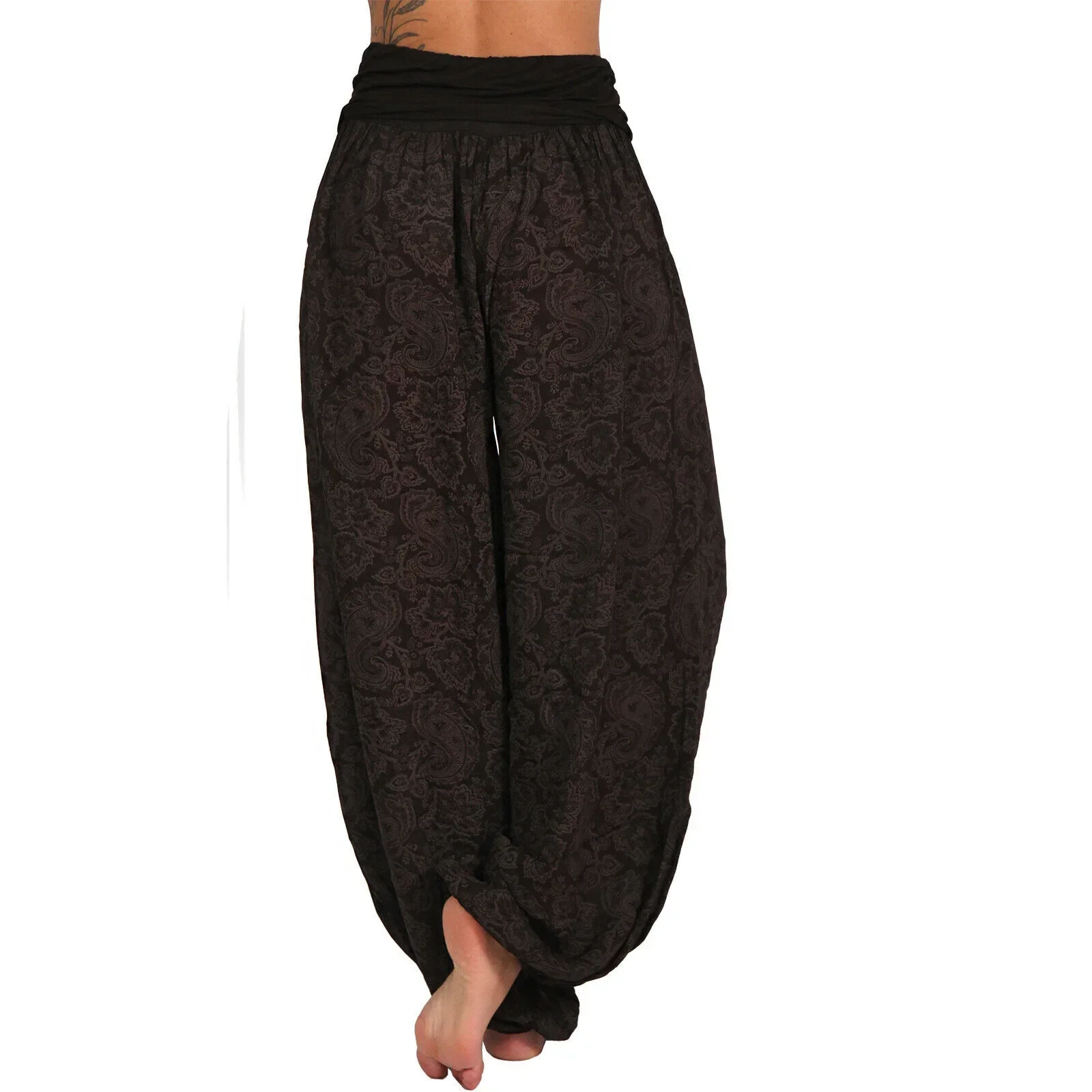 Taille S-5XL des femmes Numérique imprimé long pantalon large jambe pantalon décontracté pantalon Harlan