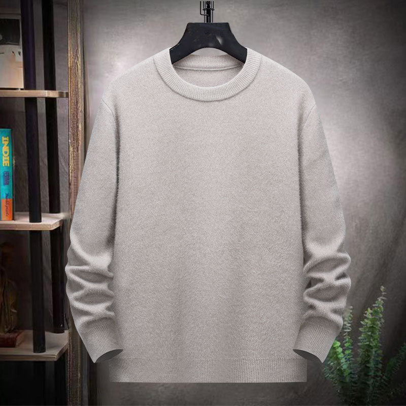 Pull tricoté ample à col rond pour hommes, grande taille, gris, couleur noire, tendance, automne, hiver, 150kg, 8XL, 7XL, 6XL