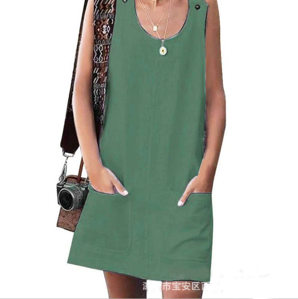 Robe d'Été en Coton et Lin pour Femme, Streetwear Décontracté, Vintage, Élégant, Y2k, Nouvelle Collection