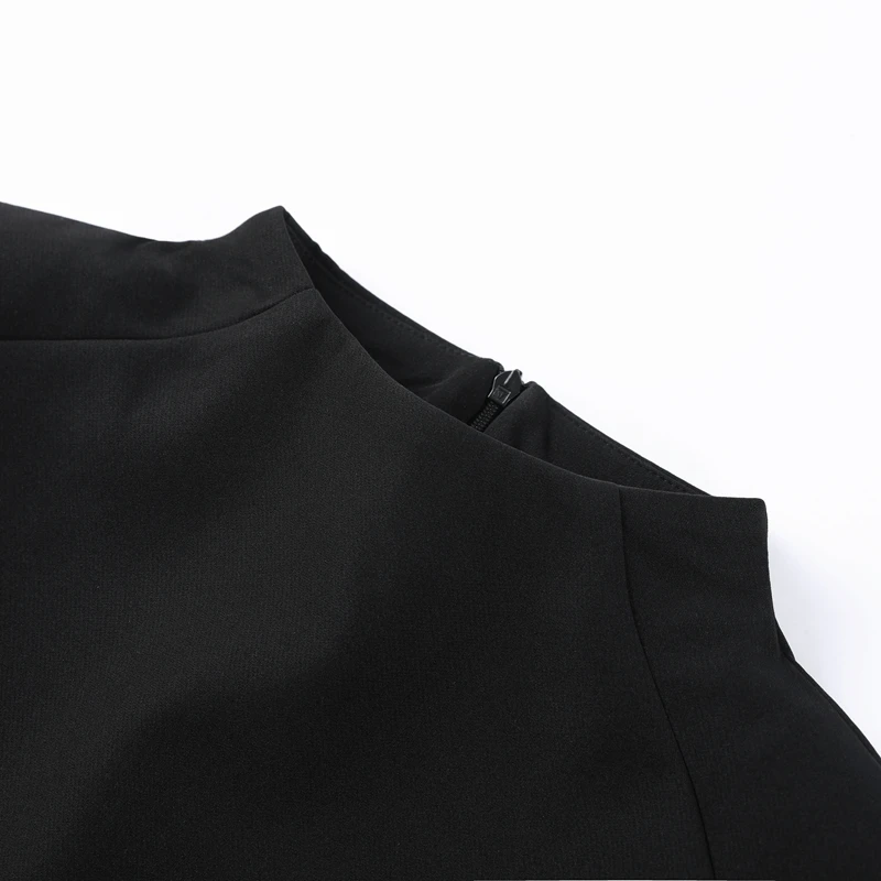 Sexy châle recadrée hauts 2026 printemps nouvelle femme solide épaulettes col montant à manches courtes T-shirt femmes fête Clubwear