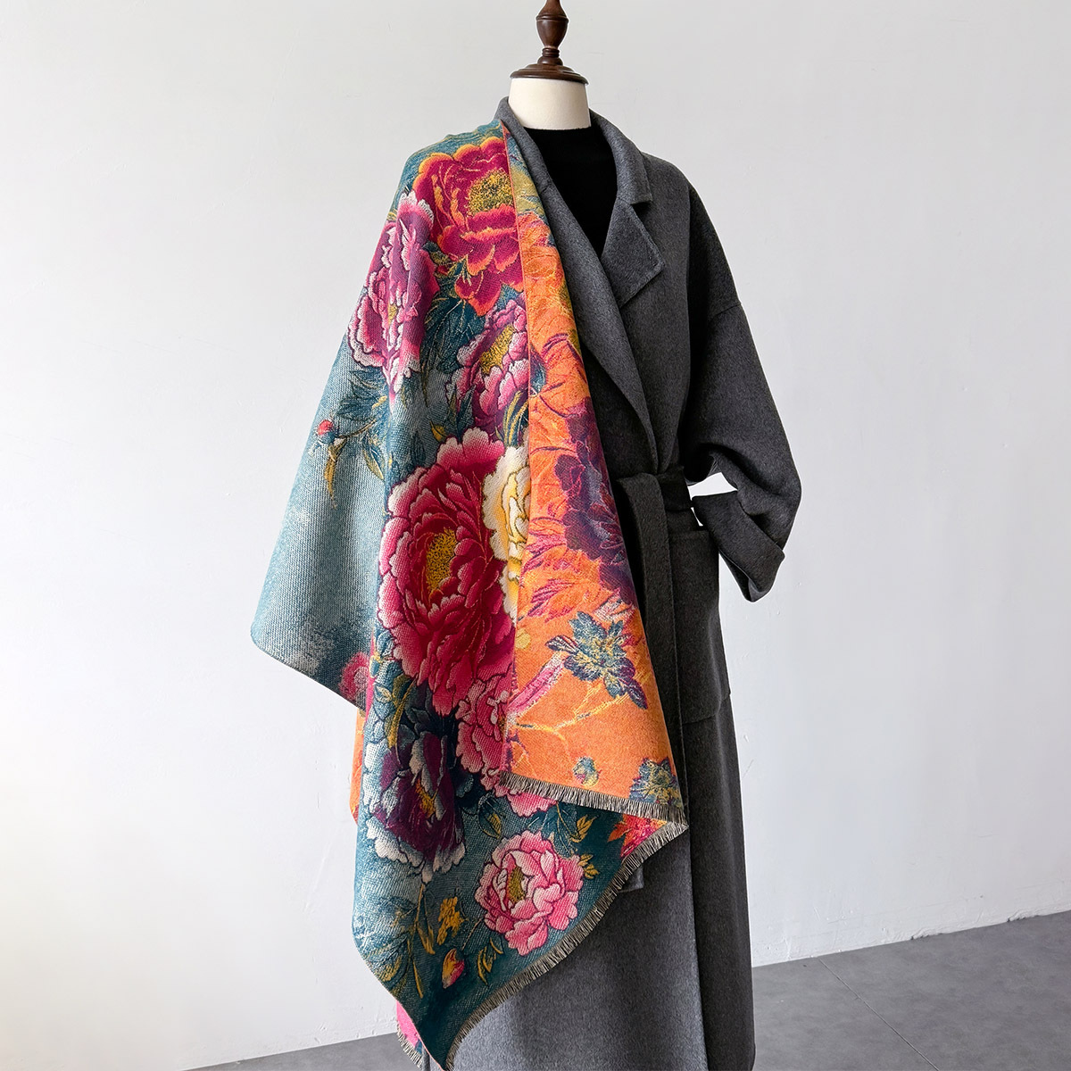 Écharpe chaude en cachemire pour femme, châle imprimé Floral, couverture épaisse de luxe, Bufanda Pashmina, Poncho de voyage, étoles, nouvelle collection hiver