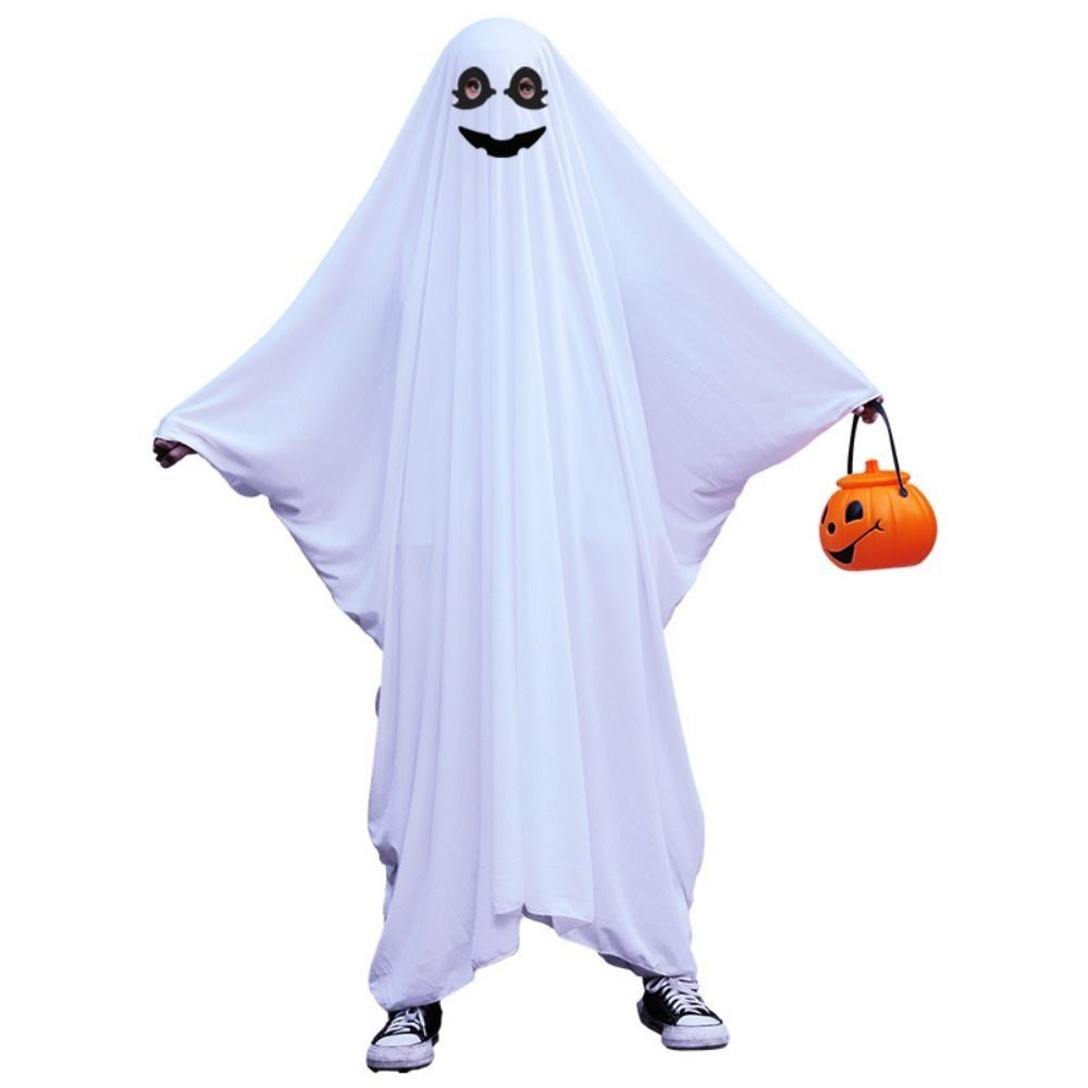 Cape d'halloween à capuche, Cape de Cosplay drôle, visage souriant, Poncho fantôme, vêtements effrayants, Costume de Cosplay fantôme œil noir