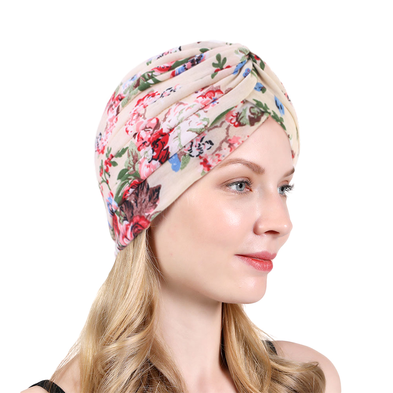 Nouveau Turban à Nœud Imprimé Floral, Bandana, Bonnets Chimio pour le Cancer, Bandeaux Élastiques pour Cheveux, Sous-Hijabs, Turbante