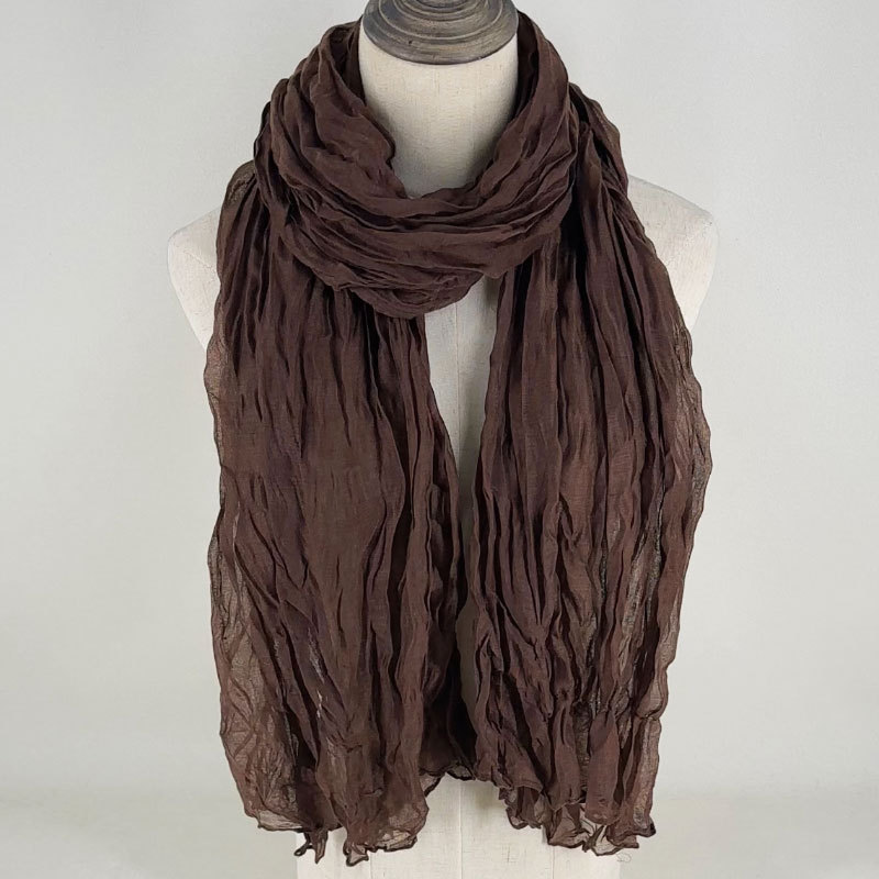 Foulards longs pour femmes, écharpe en coton et lin doux, châle respirant et confortable pour l'automne et l'hiver, enveloppes de couleur unie 180x70cm
