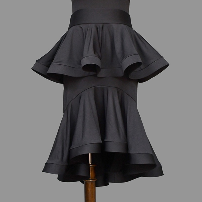 Costume de danse latine élégant pour femmes, robe de bal, ensemble jupe à volants, tenue de danse professionnelle pour la pratique et les compétitions, haut et jupe