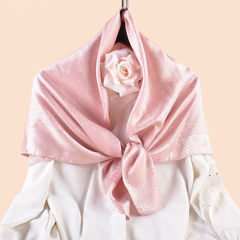 Foulard carré en soie imprimé Floral de luxe pour femmes, Foulard en Satin doux, Hijab, bandeau pour dames, sac Ribbo 90x90cm