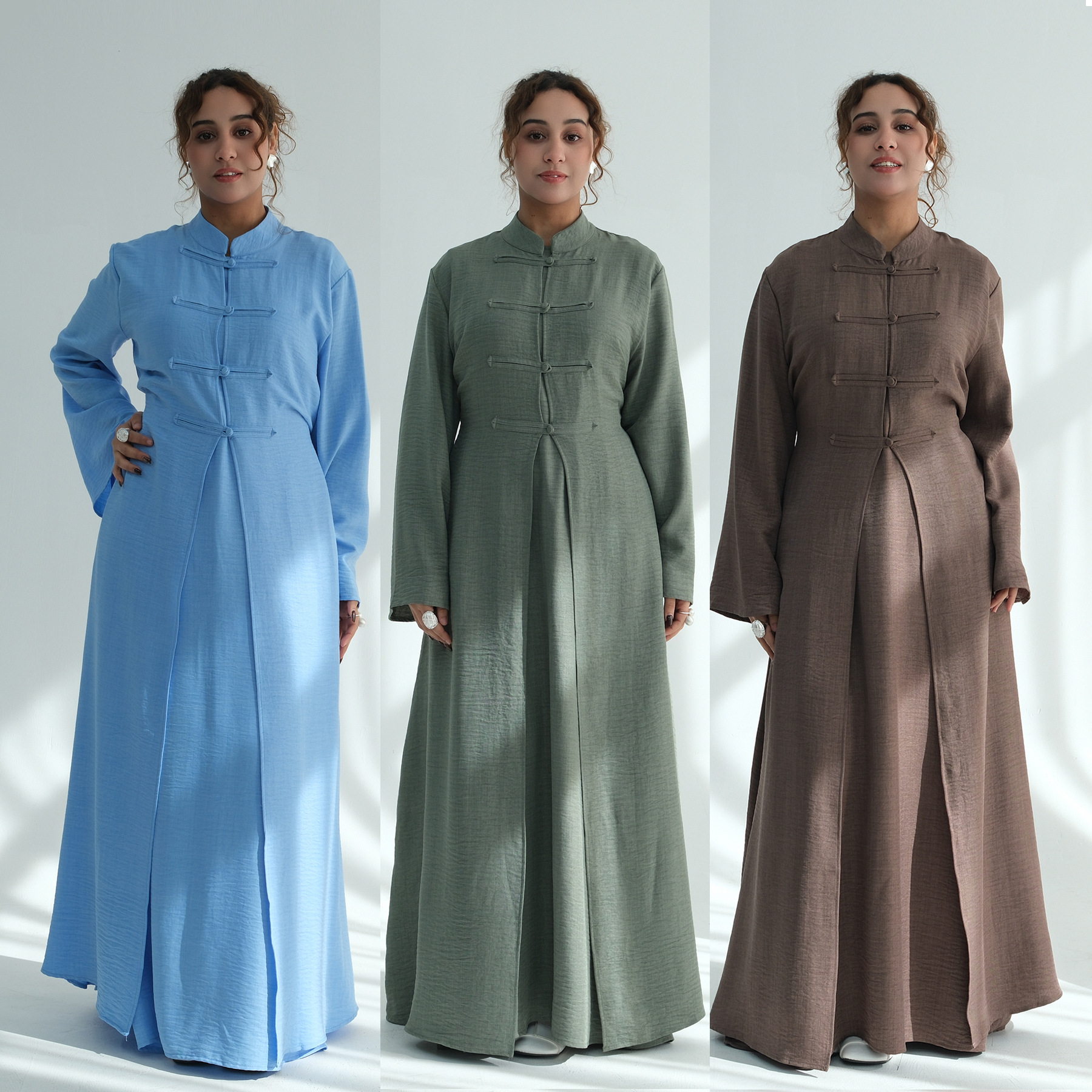 Robe Abaya pour femmes, ensemble 2 pièces, style chinois, Jalabiya musulmane, Ramadan, Dubaï, Vestidos Largos, robe longue de fête, robe longue arabe, Kaftan 2026