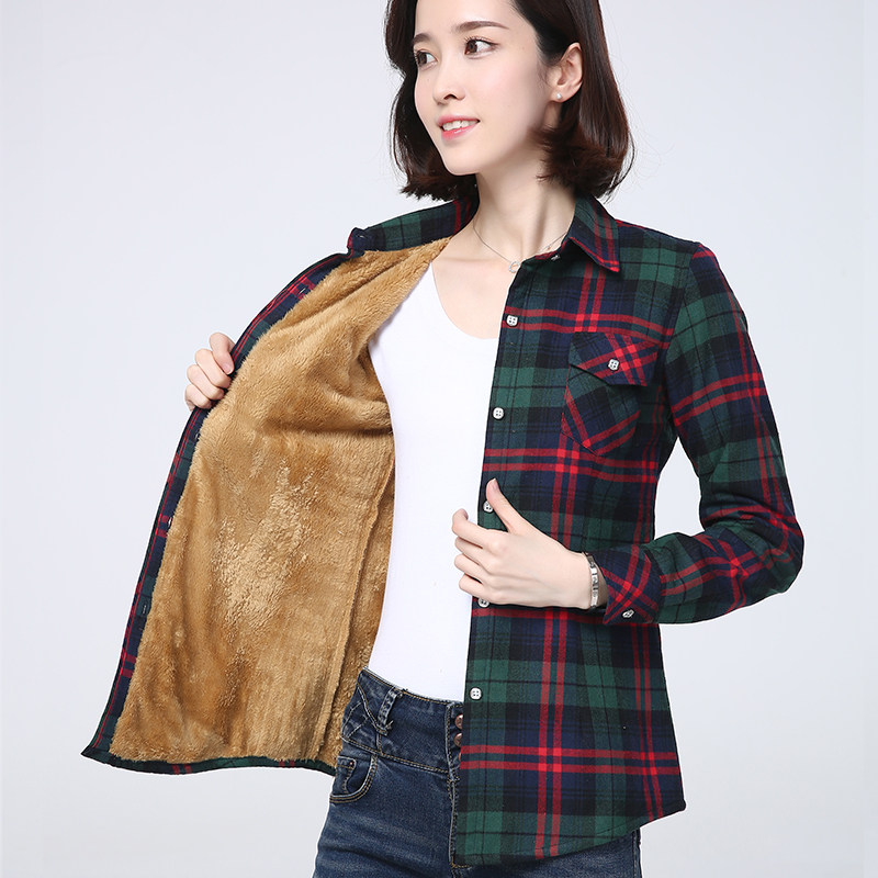 Nouvelle Collection Hiver 2026 : Manteau Chemise Chaud à Carreaux pour Femme, Style Décontracté en Polaire Velours Ultra-Épais, Hauts de Marque Style Universitaire, Vêtements d'Extérieur pour Femme