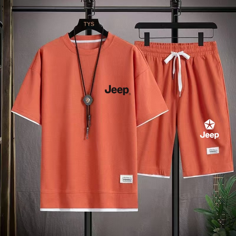 Chemises décontractées Jeep 2026, vêtements de sport pour hommes, t-shirts amples à manches courtes et shorts d'été
