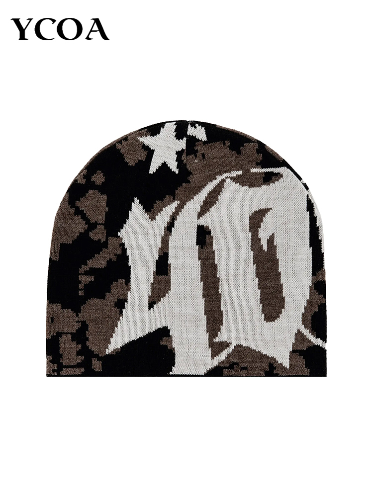 Femmes Beanie Pussycat Luv Jacquard coréen hiver chaud tricot Vintage Y2k chapeaux Streetwear laine mode esthétique unisexe accessoires