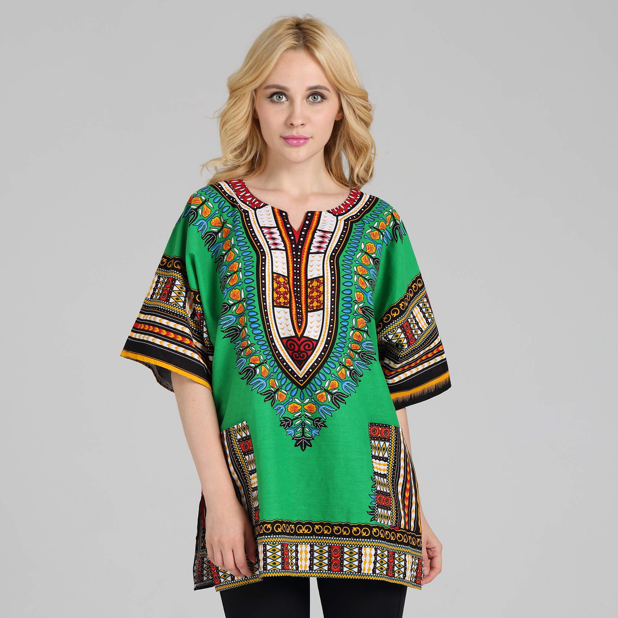 Chemise traditionnelle africaine Dashiki, en coton Batik léger de qualité fine, cloches africaines de Cuba, poncho de plage