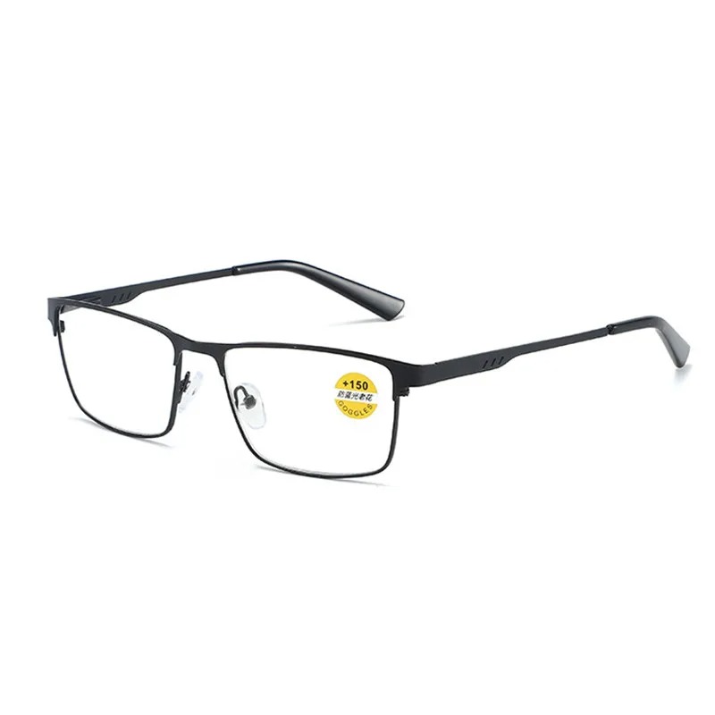 Lunettes de lecture à la mode pour hommes, monture de lunettes de Prescription bloquant la lumière bleue de haute qualité avec charnière à ressort + 75 + 125 + 175 + 225