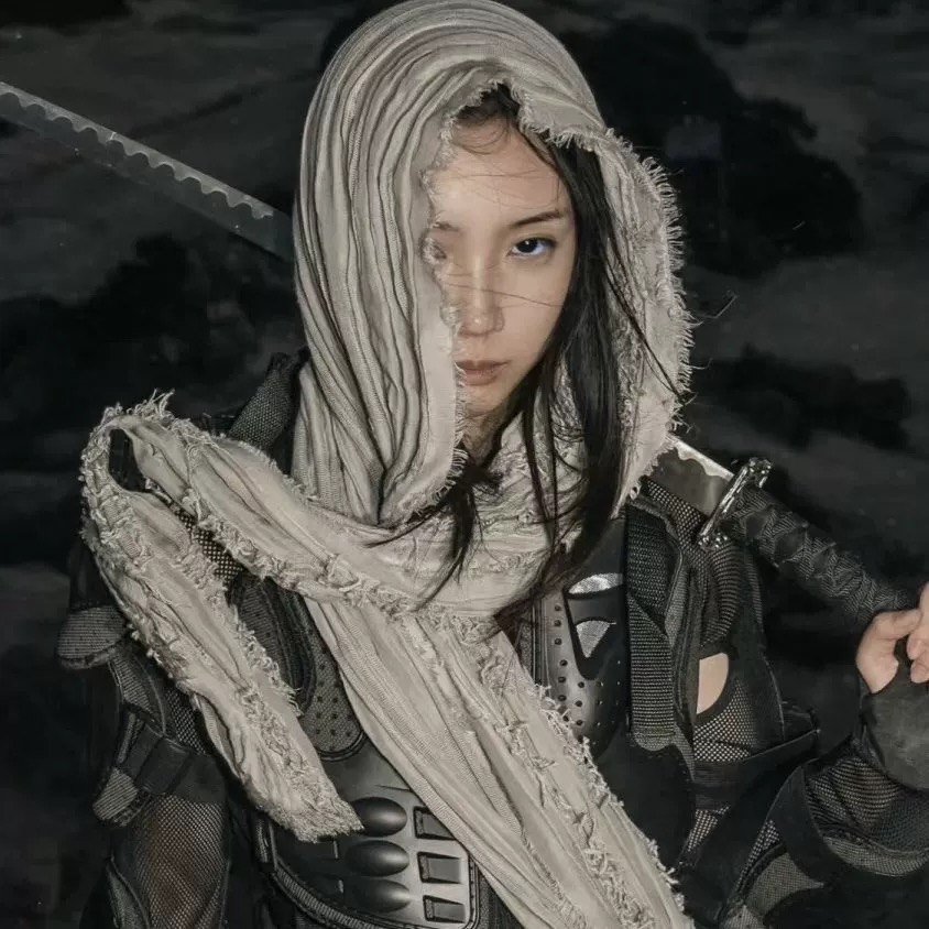 Coton et lin lavé Vintage en détresse Hip Hop Punk écharpe hommes femmes en plein air Techwear décontracté Cosplay châle Y2K Accessoires