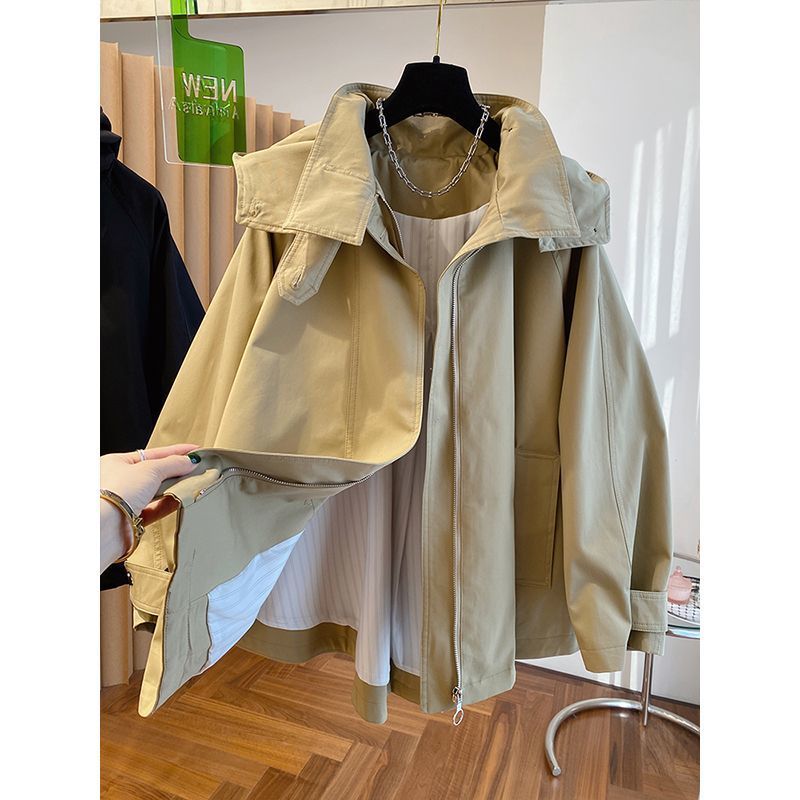 Manteau Trench-coat Femme Imprimé Minimaliste Protection Solaire Qualité Gothique Haut de Gamme Effet Flatteur