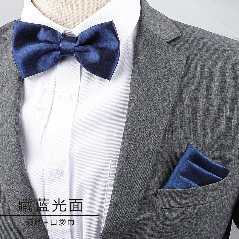 Nœud papillon et serviette de visage pour homme, pour costume, occasions formelles, banquets, mariages, tenues de marié, nœud papillon papillon masculin