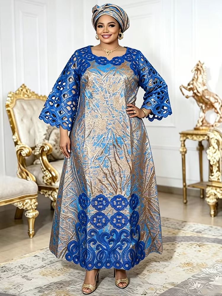 Robes africaines grande taille pour femmes 2026 : Nouvelles robes de soirée de luxe brodées Dashiki Ankara Bazin pour mariages et fêtes