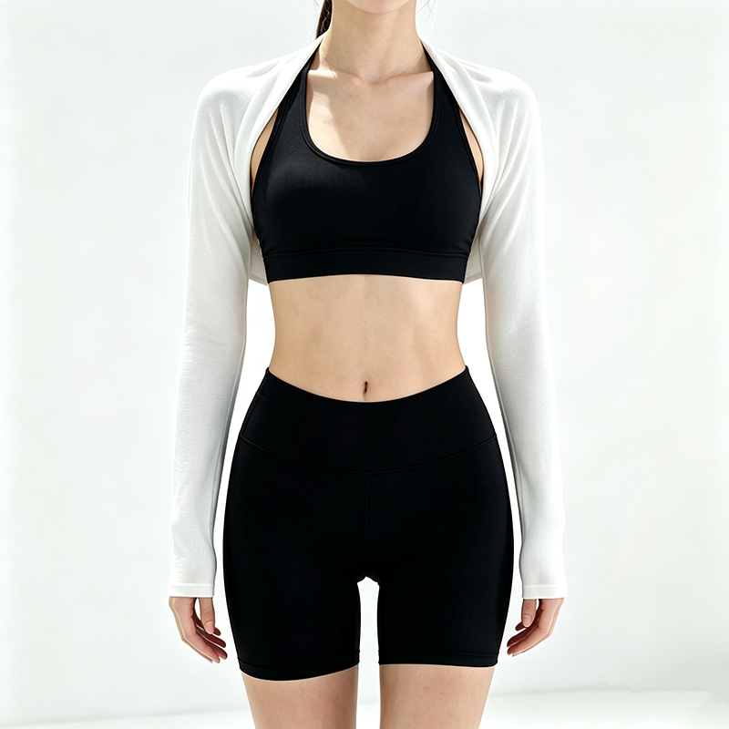 Boléro de protection UV pour femme, manches longues, couvre-bras anti-UV, couleur unie, en jersey de coton modal élastique