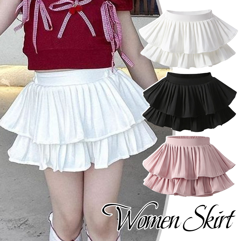 Mini jupes de gâteau d'été pour enfants/adultes, jupes bouffantes plissées à taille élastique, jupe de danse de Style Preppy doux pour filles, hauteur 90 à 160