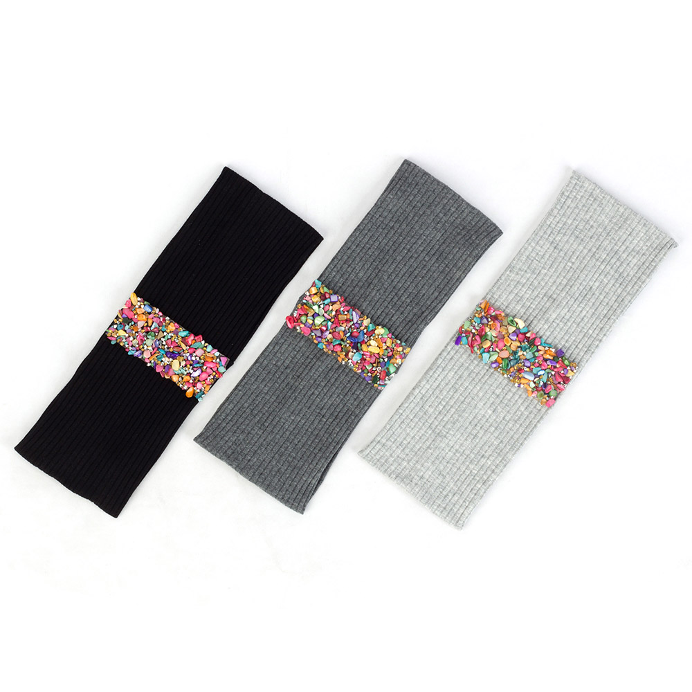 Ruban de pierres colorées en coton pour femme, bandeau élastique pour cheveux, accessoires de fête