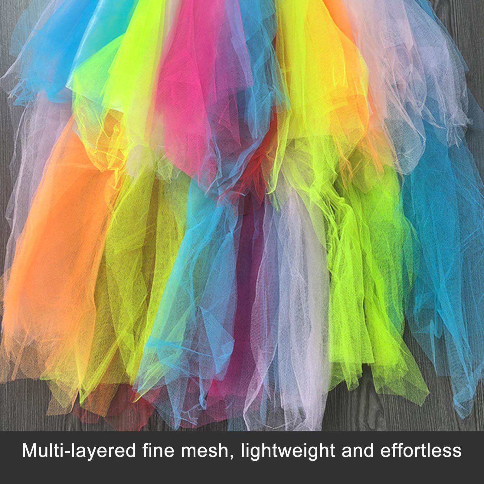 Jupe Tutu de danse de Ballet asymétrique pour femmes, robe de soirée de bal des années 80, sous-jupe arc-en-ciel bouffante à plusieurs niveaux en Tulle, jupon Faldas