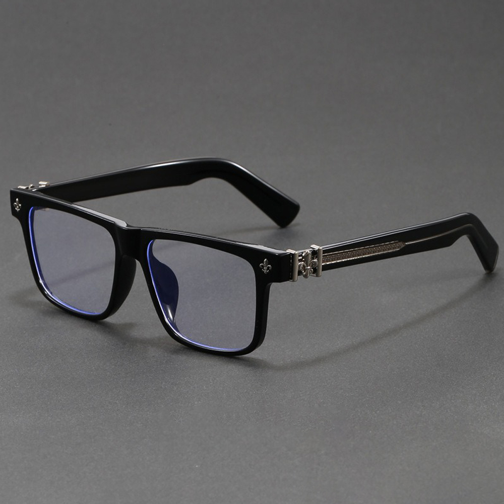 Lunettes anti-lumière bleue carrées vintage pour hommes et femmes, monture épaisse noire rétro, lunettes de vue de luxe à la mode avec charnière décorative