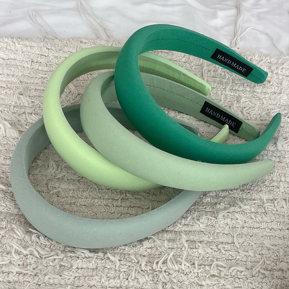 Chouchous et bandeaux de printemps pour femmes, en coton respirant, couleur vert dégradé, accessoires pour cheveux et queues de cheval