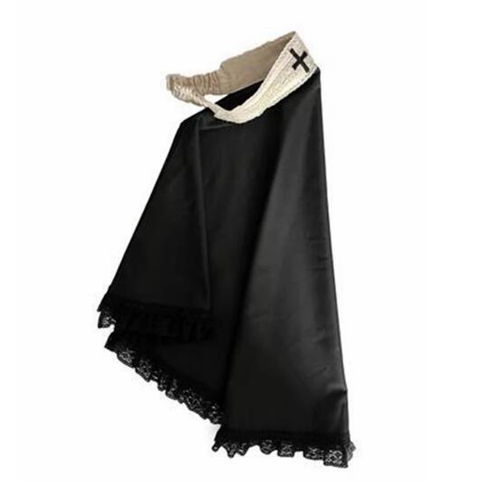 Lolita – voile de nonne noire pour femmes, bandeau de fête d'halloween médiéval, Costume gothique Loli, accessoires de Cosplay