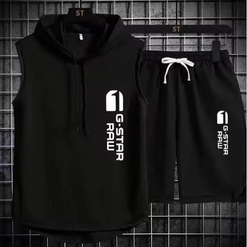 Ensemble de survêtement pour homme, vêtements de sport d'été, t-shirt et short deux pièces, survêtement de marque, jogging, tenue de sport pour homme, vêtements de fitness, vêtements d'exercice