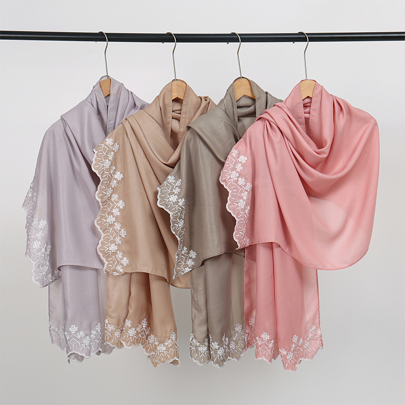 9 couleurs paillettes Hijab coton Polyester écharpe enveloppes châles unis rayonne tissu soie argent fil musulman écharpe femmes Hijab instantané