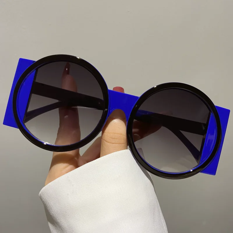 Lunettes de soleil rondes à double document pour hommes et femmes, tendance rétro, lunettes de soleil de voyage, photo de rue, fête de vacances, lunettes de plage, mode