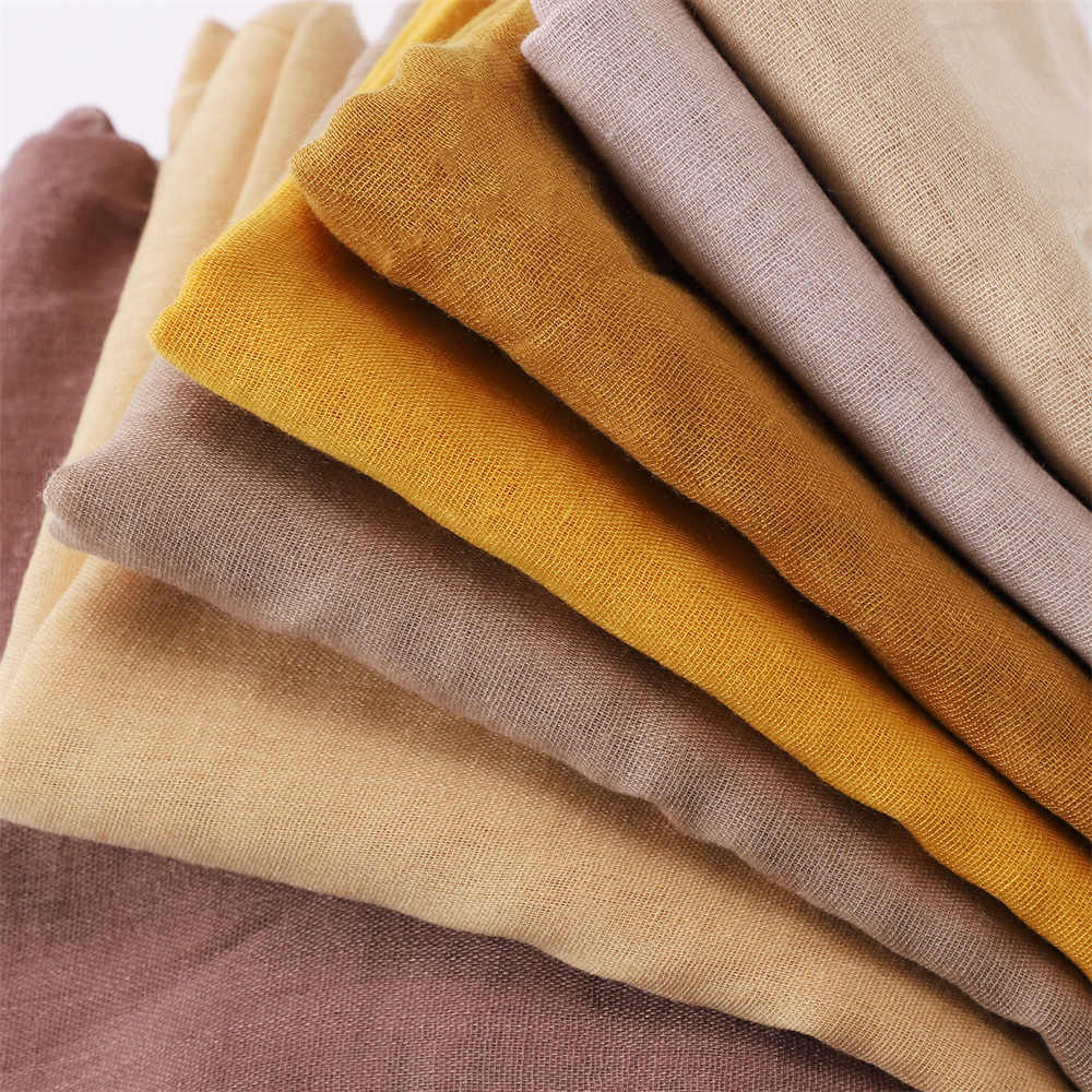 Écharpe en Coton et Lin pour Femme et Étudiante, Classique, Solide, Rétro, Doux, Viscose, Châle Rond, Nouvelle Collection Automne