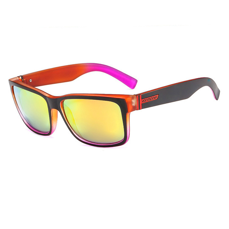 Lunettes de soleil carrées de marque pour homme, style rétro, sport, de luxe, effet miroir, protection UV400
