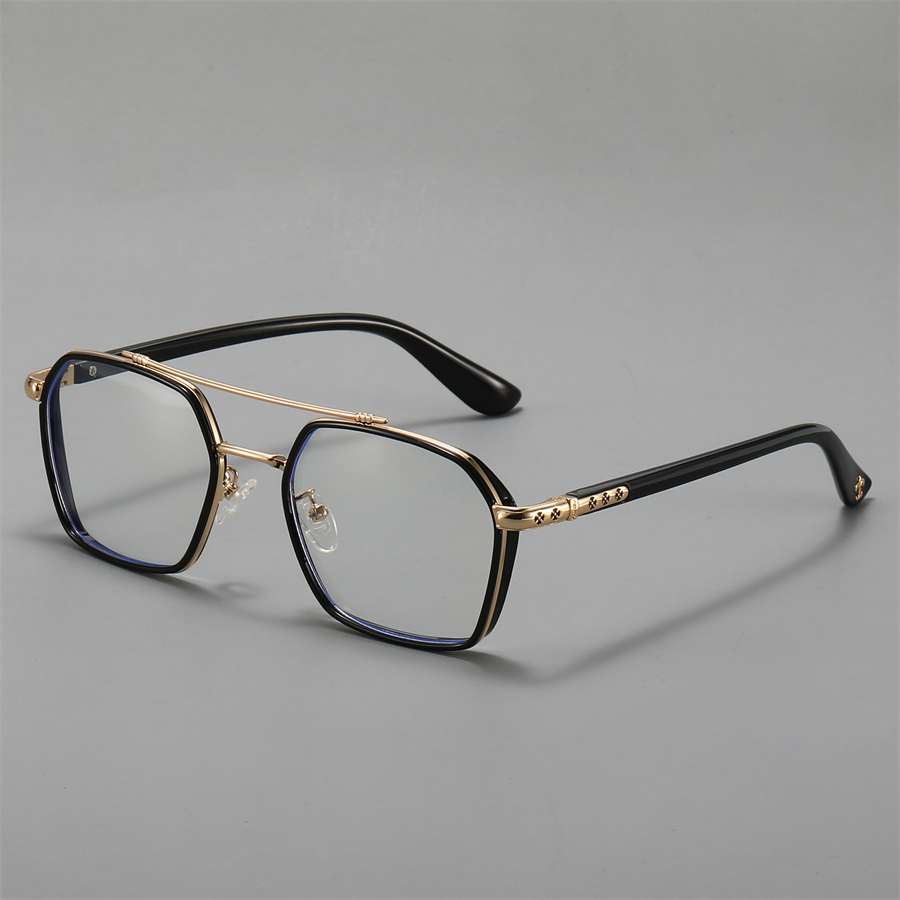 Lunettes de vue rétro à double pont avec verres transparents géométriques, pour hommes et femmes, idéales pour un usage quotidien