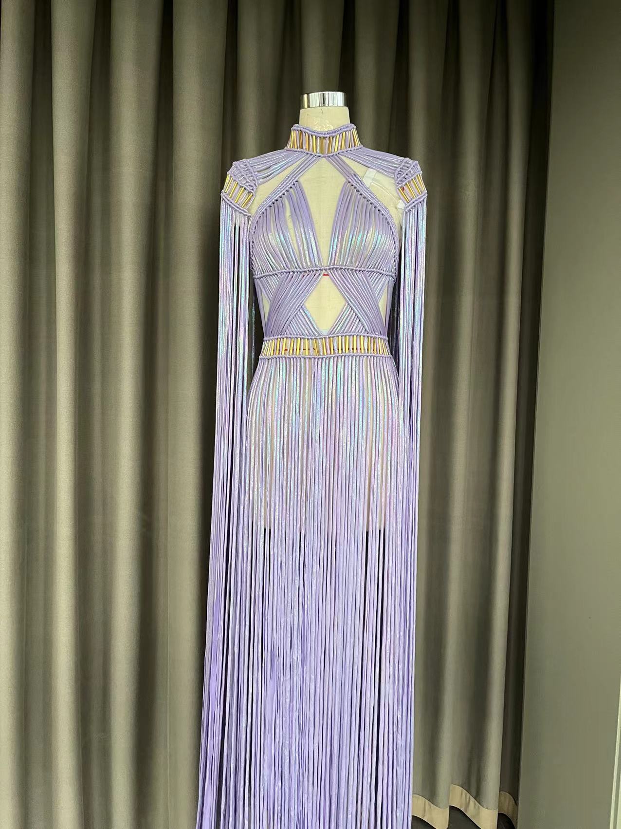 Beachapche-Robe Maxi Blanche à Col Roulé et Pompon pour Femme, Tenue Sexy en Macramé, à la Mode, pour Boîte de Nuit, 2023