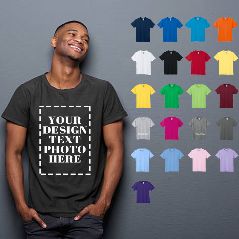 T-shirt homme 100% coton votre propre conception t-shirt homme marque Logo/image personnalisé bricolage impression t-shirt col rond hommes hauts
