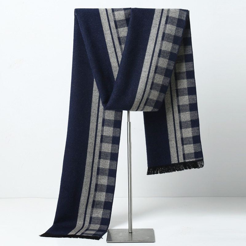 Marque de créateur Plaid hommes foulards hiver chaud cachemire écharpe hommes Pashmina châle affaires longues enveloppes cadeau de noël pour homme
