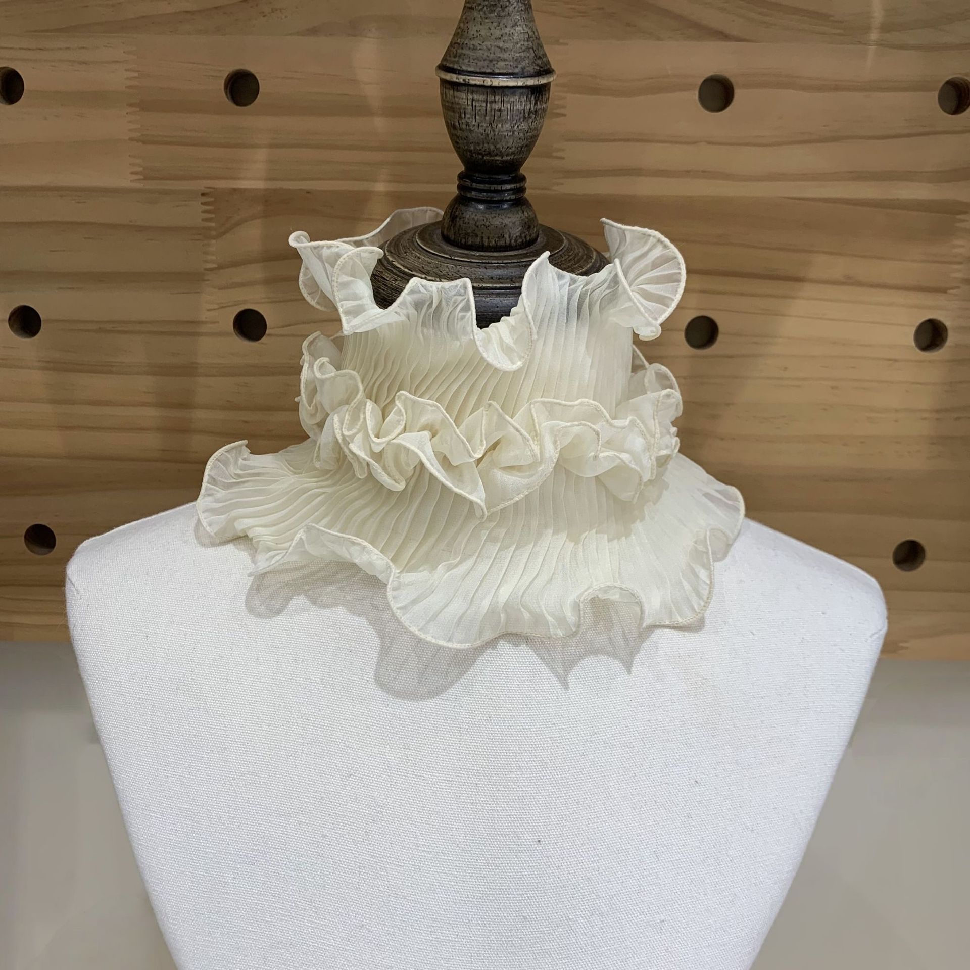 Écharpe en dentelle pour femmes, col décoratif plissé fin, faux col, respirant, élégant, adapté à toutes les saisons, printemps et été