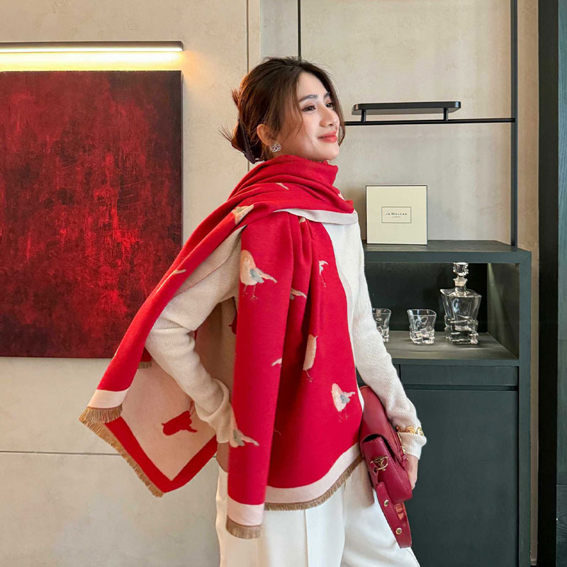 Couverture épaisse en Imitation cachemire pour femmes, écharpe chaude, châle Pashmina, enveloppe d'hiver, nouveau Design imprimé, Poncho, enveloppe féminine, 2025